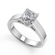 Gabrielle 4 Prong Solitaire Princess Cut Diamond Engagement Ring - Nivetta
